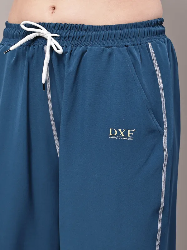 Teal_NS_Lycra_Line_Track_Pant_For_Women