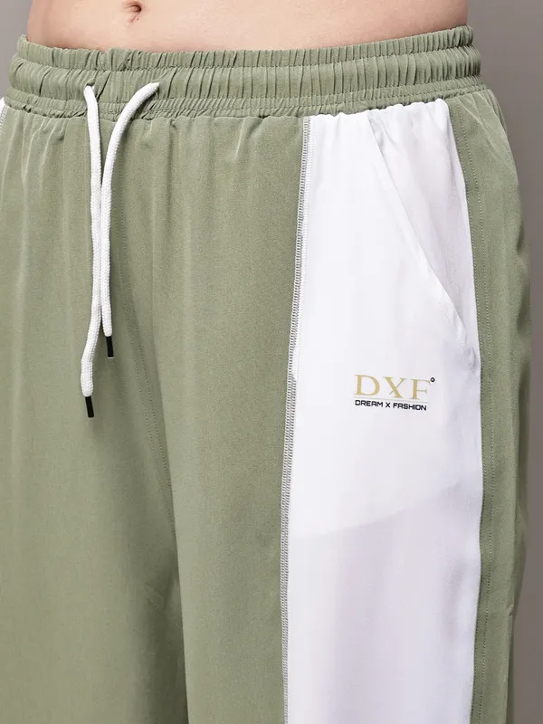Olive_NS_Lycra_Line_Track_Pant_For_Women