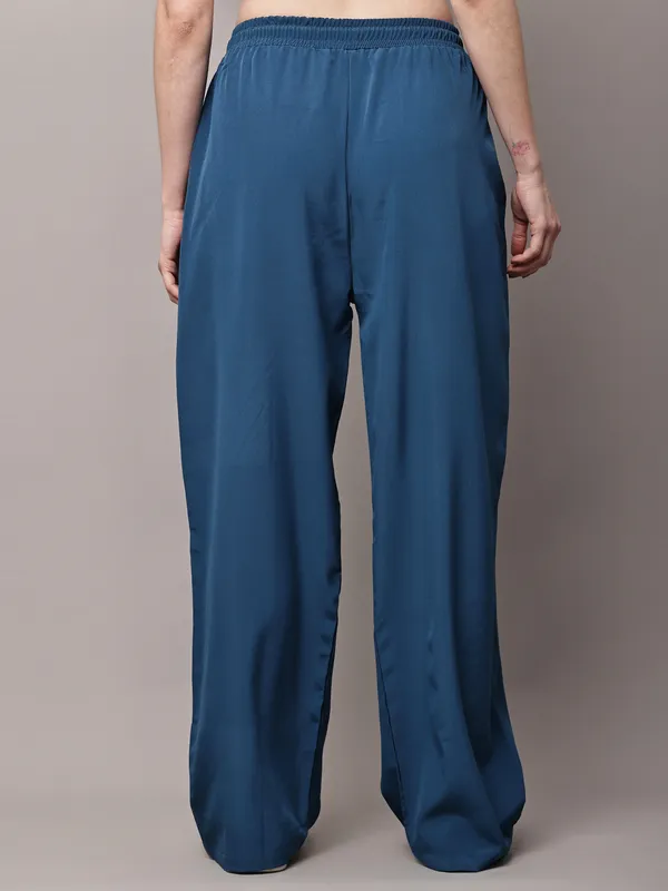 Teal_NS_Lycra_Line_Track_Pant_For_Women