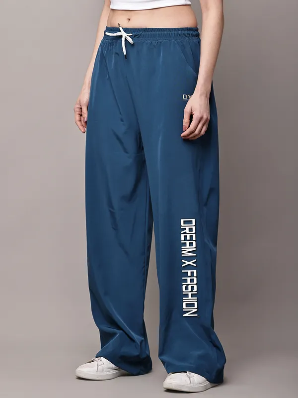 Teal_NS_Lycra_Line_Track_Pant_For_Women
