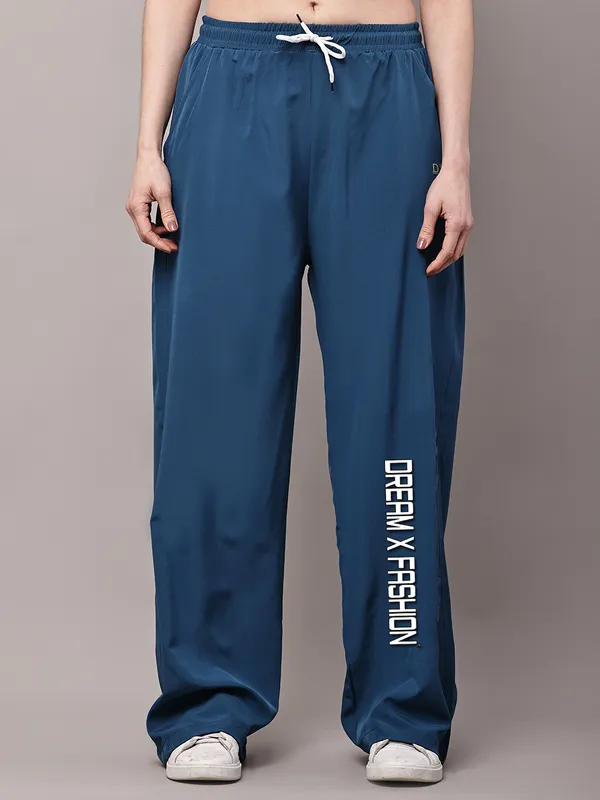 Teal_NS_Lycra_Line_Track_Pant_For_Women