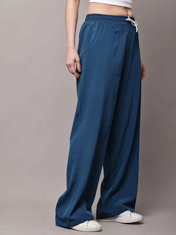 Teal_NS_Lycra_Line_Track_Pant_For_Women