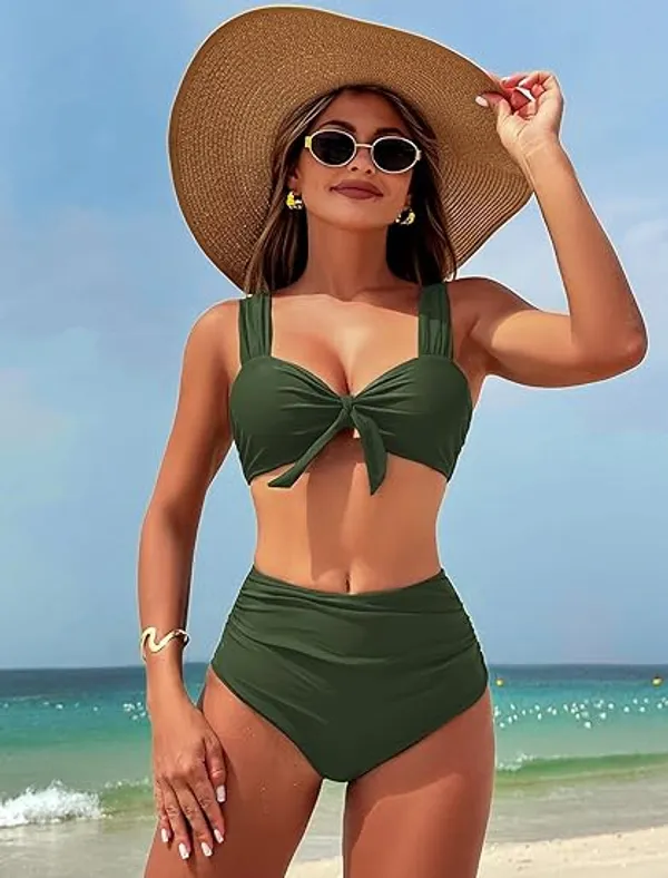 Army_Green_Nylon_Premium_&_Elegant_Swimsuit_For_Women