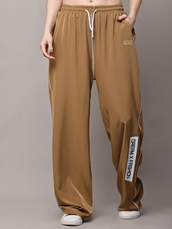 Mustard_NS_Lycra_Line_Track_Pant_For_Women