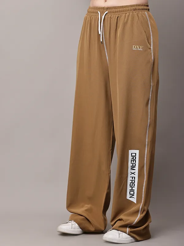 Mustard_NS_Lycra_Line_Track_Pant_For_Women