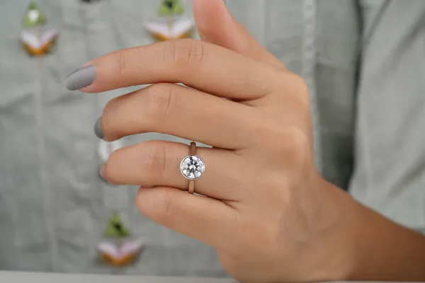 2Ct_Round_Bezel_Ring_For_Women_|_925_Sterling_Silver_|_Moissanite_Stone
