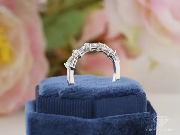 Pear_5_Stone_Band_For_Women_|_925_Sterling_Silver_|_Moissanite_Stone