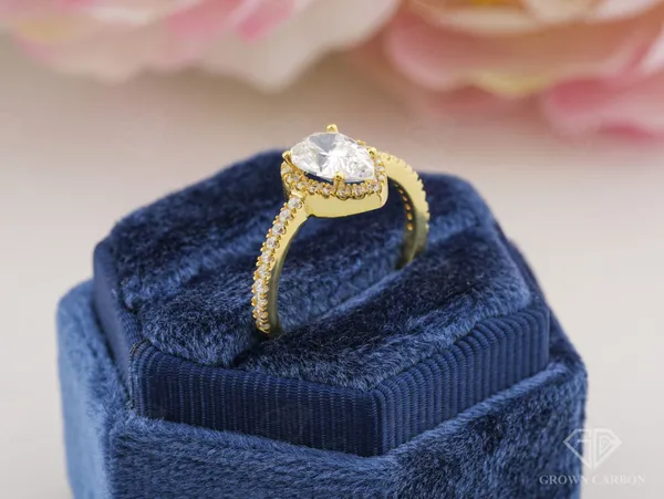 Pear_Halo_Ring_For_Women_|_925_Sterling_Silver_|_Moissanite_Stone