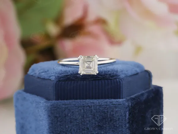 Asscher_Solitaire_Ring_For_Women_|_925_Sterling_Silver_|_Moissanite_Stone
