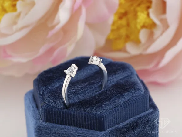 Open_Pear_Cuff_Ring_For_Women_|_925_Sterling_Silver_|_Moissanite_Stone
