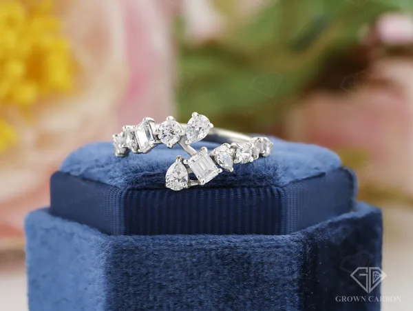 Mixed_Cocktail_Ring_For_Women_|_925_Sterling_Silver_|_Moissanite_Stone