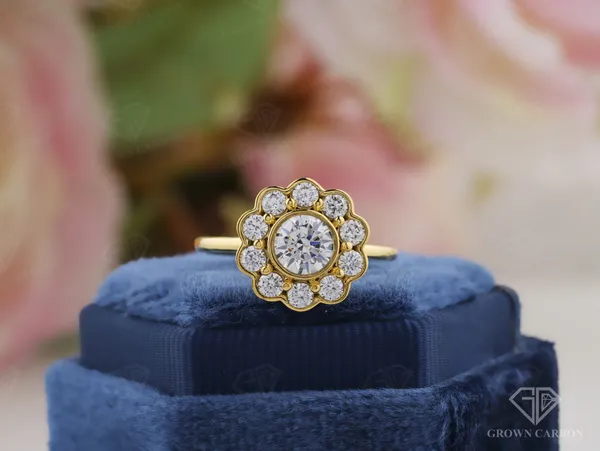 Floral_Bridal_Ring_For_Women_|_925_Sterling_Silver_|_Moissanite_Stone