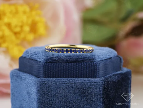 Sapphire_Pave_Band_For_Women_|_925_Sterling_Silver_|_Moissanite_Stone