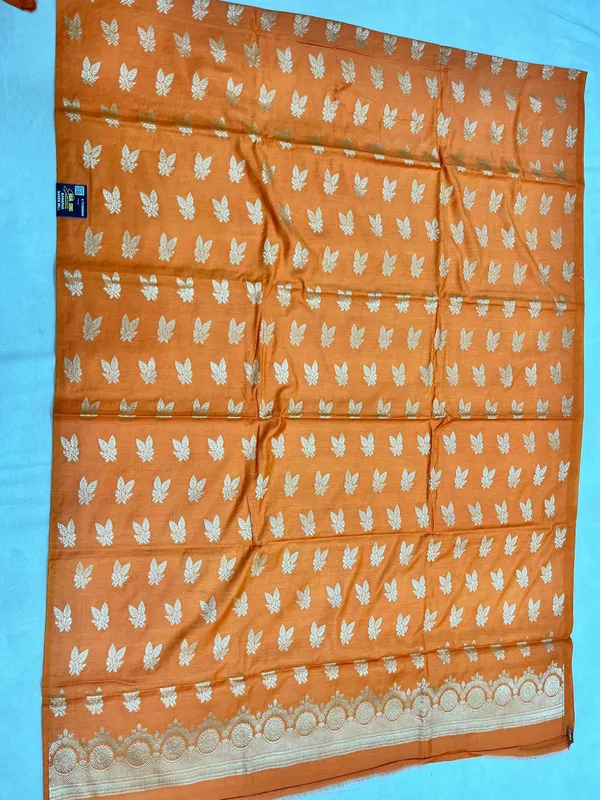 Orange_Butter_Silk_Premium_&_Elegant_Zari_Weaving_Unstitched_Suit_Set_With_Dupatta_For_Women