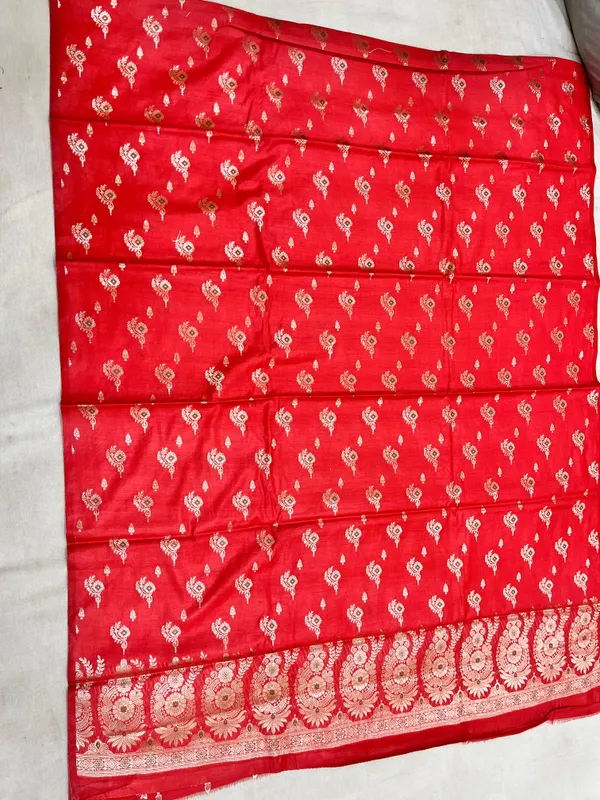 Tomato_Red_Butter_Silk_Premium_&_Elegant_Zari_Weaving_Unstitched_Suit_Set_With_Dupatta_For_Women