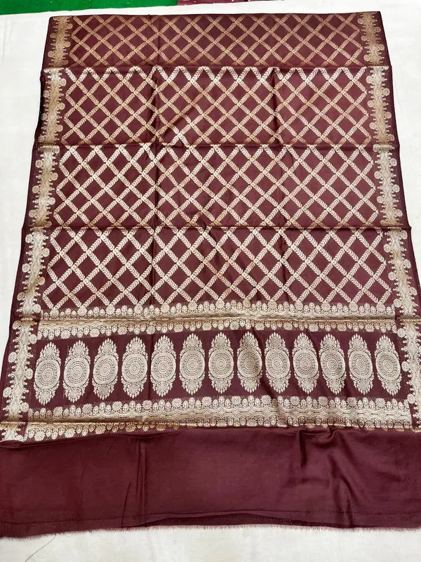 Coffee_Brown_Butter_Silk_Premium_&_Elegant_Zari_Weaving_Unstitched_Suit_Set_With_Dupatta_For_Women