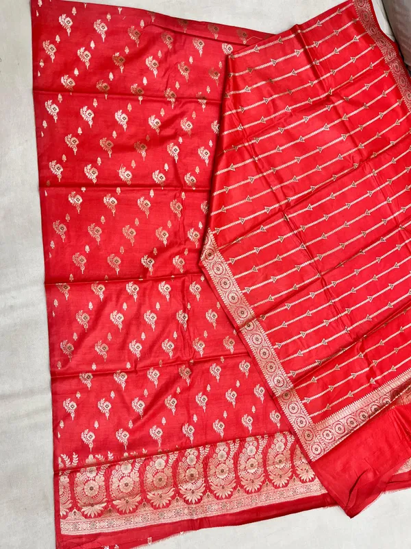 Tomato_Red_Butter_Silk_Premium_&_Elegant_Zari_Weaving_Unstitched_Suit_Set_With_Dupatta_For_Women