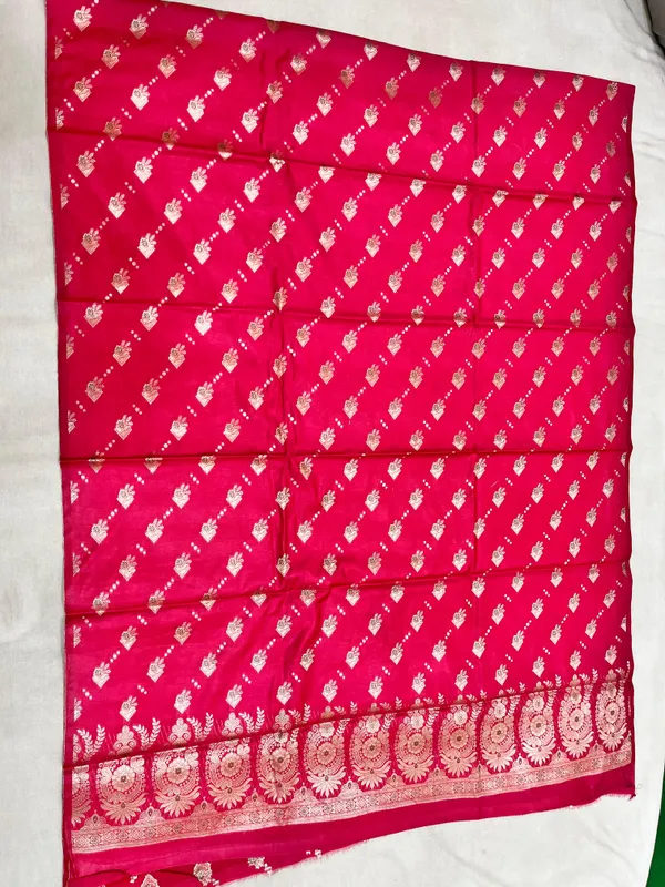 Hot_Pink_Butter_Silk_Premium_&_Elegant_Zari_Weaving_Unstitched_Suit_Set_With_Dupatta_For_Women