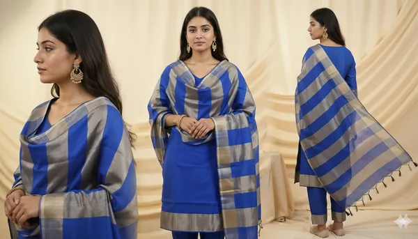 Royal_Blue_Chanderi_Silk_Premium_&_Elegant_Zari_Weaving_Unstitched_Suit_Set_With_Dupatta_For_Women
