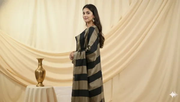 Black_Chanderi_Silk_Premium_&_Elegant_Zari_Weaving_Unstitched_Suit_Set_With_Dupatta_For_Women