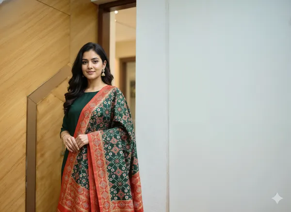 Bottle_Green_Katan_Silk_Premium_&_Elegant_Unstitched_Suit_Set_With_Dupatta_For_Women