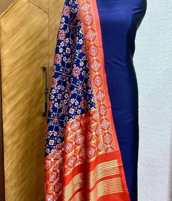Navy_Blue_Katan_Silk_Premium_&_Elegant_Unstitched_Suit_Set_With_Dupatta_For_Women
