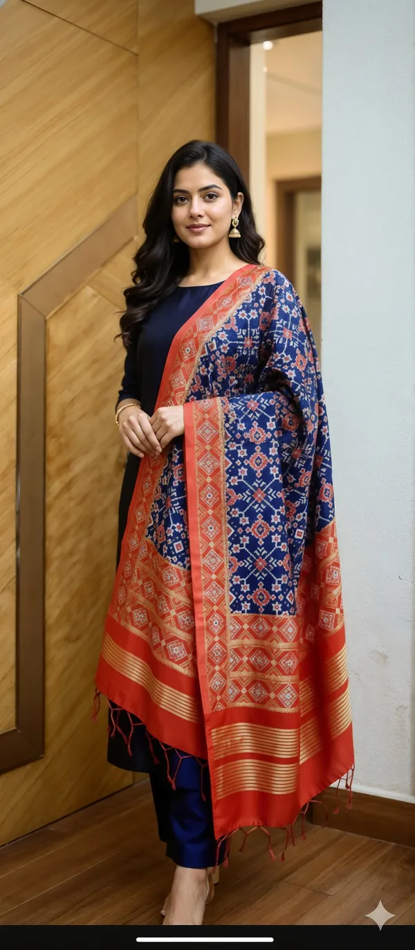 Navy_Blue_Katan_Silk_Premium_&_Elegant_Unstitched_Suit_Set_With_Dupatta_For_Women