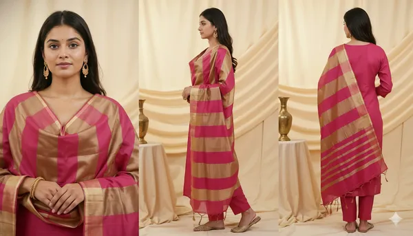 Rani_Chanderi_Silk_Premium_&_Elegant_Zari_Weaving_Unstitched_Suit_Set_With_Dupatta_For_Women