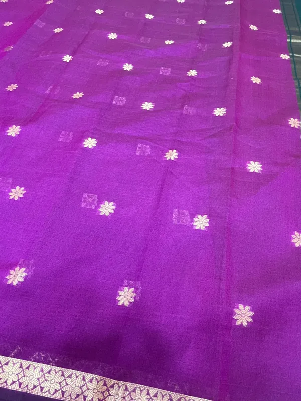 Magenta_And_Green_Banarasi_Cotton_Silk_Premium_&_Elegant_Saree_With_Unstitched_Blouse_For_Women