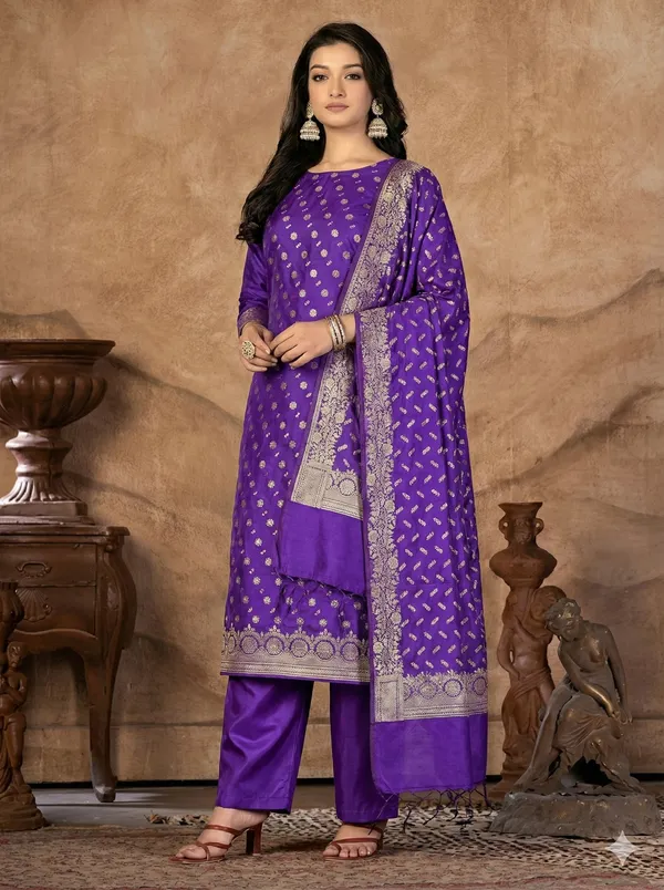 Purple_Butter_Silk_Premium_&_Elegant_Zari_Weaving_Unstitched_Suit_Set_With_Dupatta_For_Women