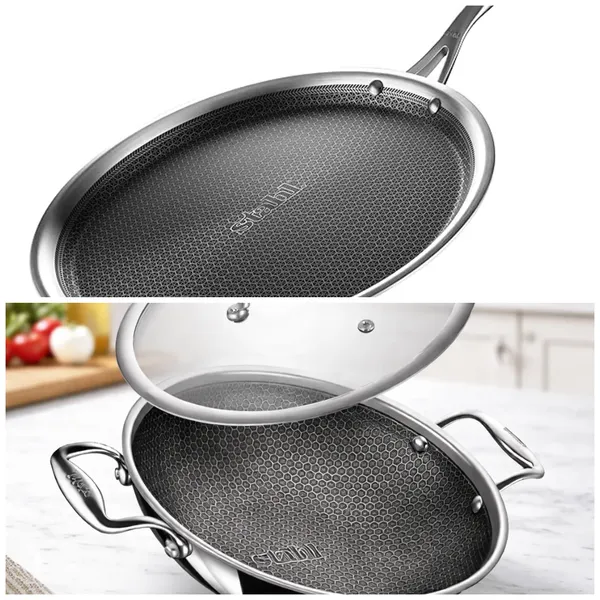 Combo_Of_Silver_Stainless_Steel_Hybrid_Kadhai_(28Cm)_For_Home_Unity_and_Stainless_Steel_Non_Stick_Tawa_(32Cm)_For_Home_Unity