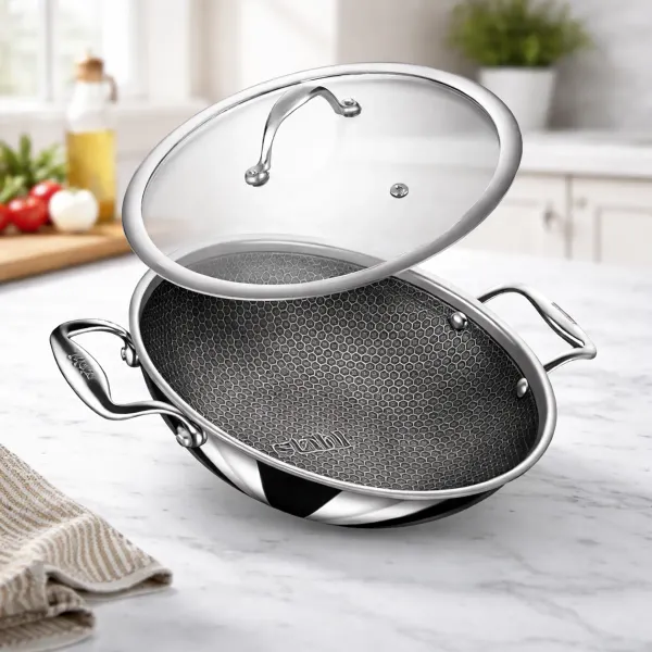 Combo_Of_Silver_Stainless_Steel_Hybrid_Kadhai_(28Cm)_For_Home_Unity_and_Stainless_Steel_Non_Stick_Tawa_(32Cm)_For_Home_Unity