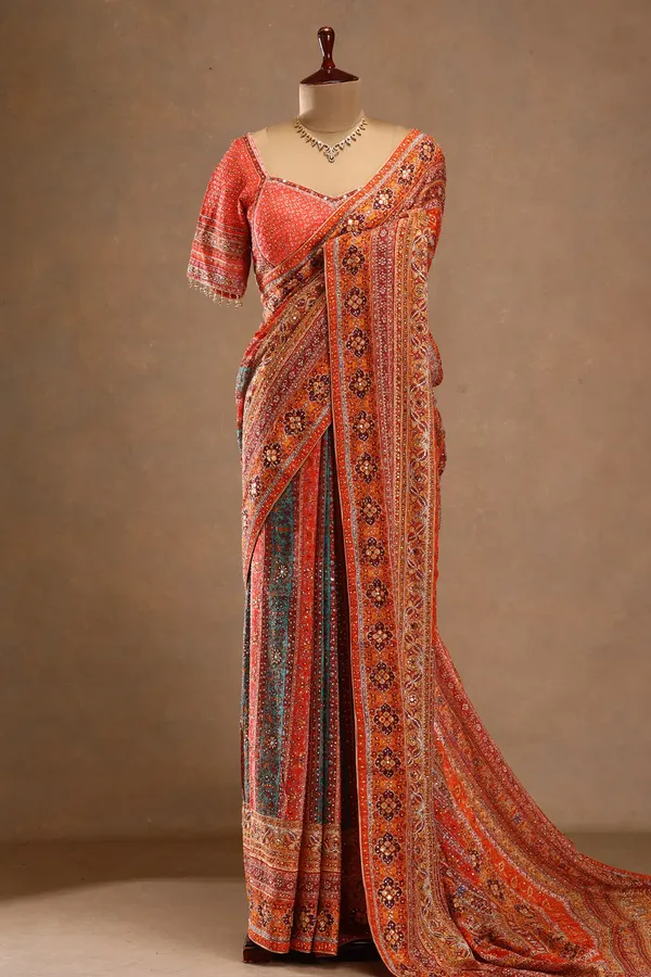 Multicolor_Printed_Crepe_Designer_Saree_with_Embroidered_Readymade_Blouse