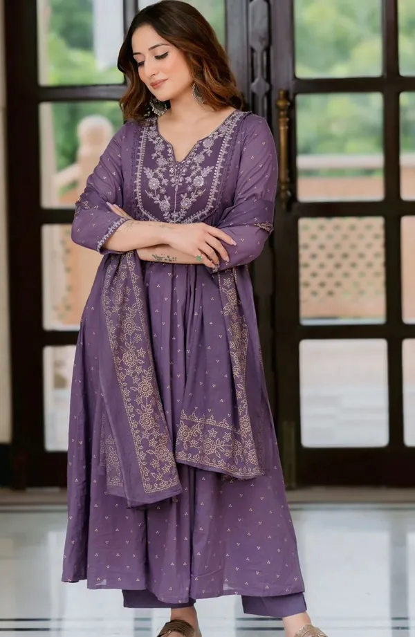 Purple_Pure_Cotton_Kurta_with_Pant_&_Dupatta_Set_|_For_Women