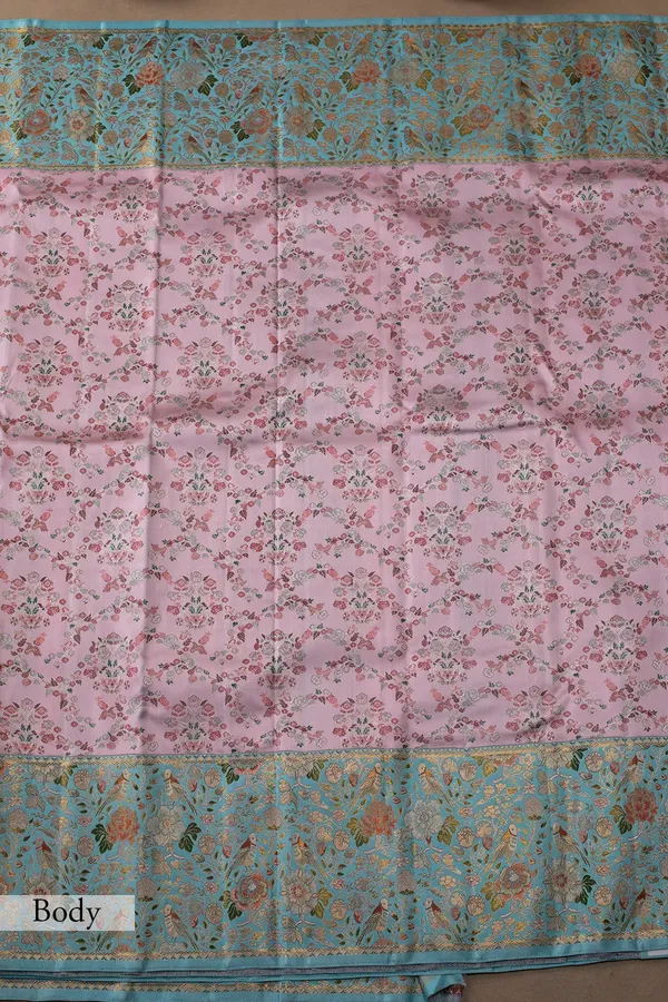 Baby_Pink_&_Aqua_Blue_Floral_Zari_Woven_Kanchipuram_Silk_Saree