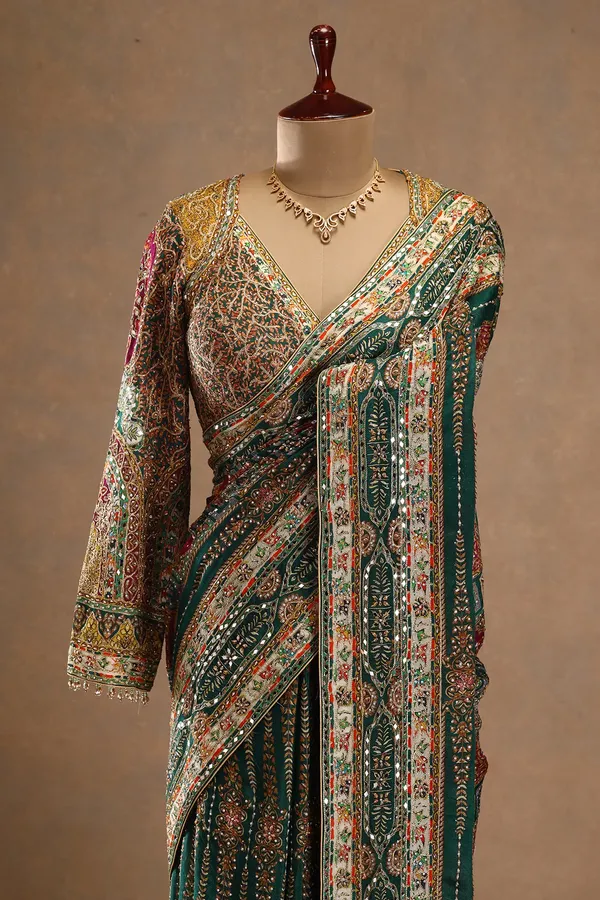 Crimson_Red_Floral_Embroidered_Designer_Saree_with_Readymade_Blouse