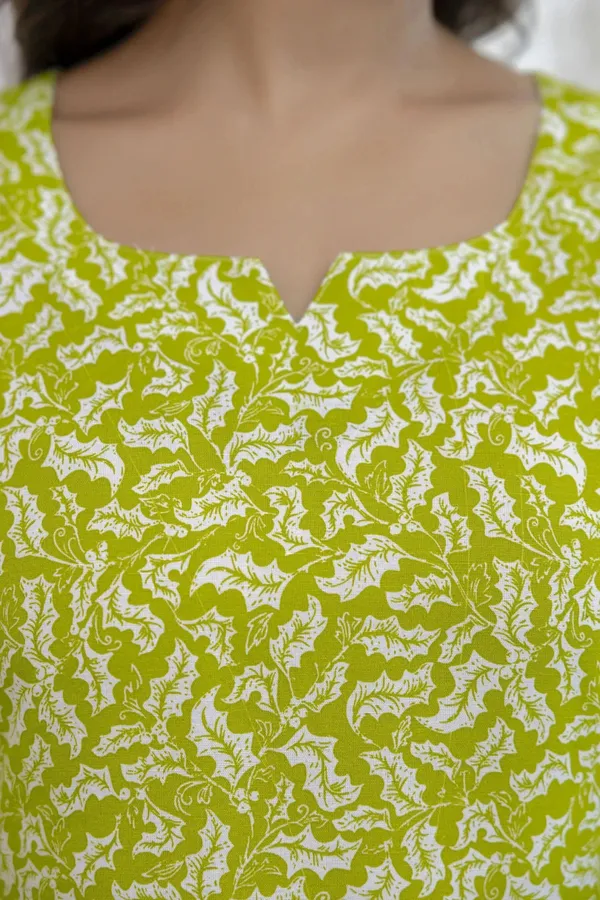 Green_Cotton_Blend_Printed_Kurti_|_For_Women