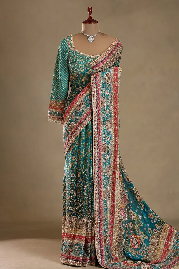 Multicolour_Embroidered_Designer_Saree_with_Ready-Made_Blouse