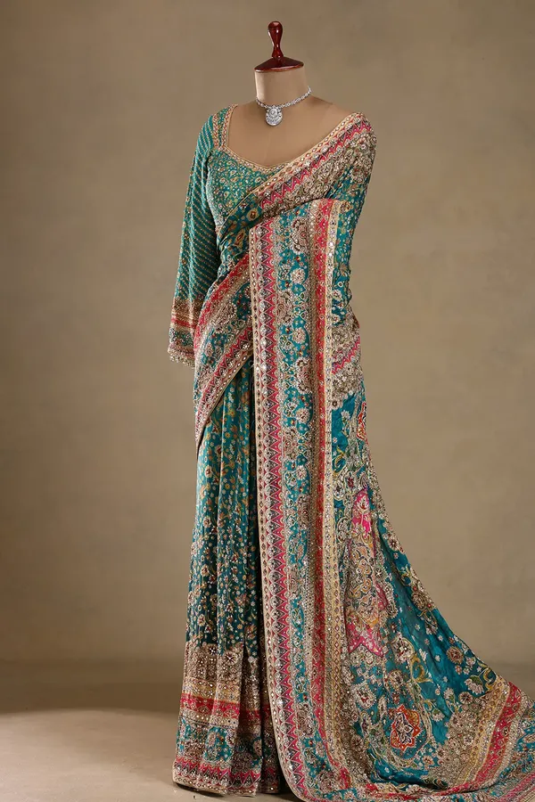 Multicolour_Embroidered_Designer_Saree_with_Ready-Made_Blouse