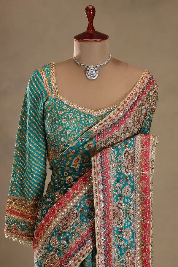 Multicolour_Embroidered_Designer_Saree_with_Ready-Made_Blouse