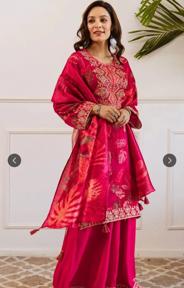 Red_Pure_Cotton_Kurta_with_Pant_&_Dupatta_Set_|_For_Women