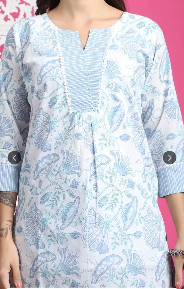Sky_White_Pure_Cotton_Printed_Short_Kurti_|_For_Women