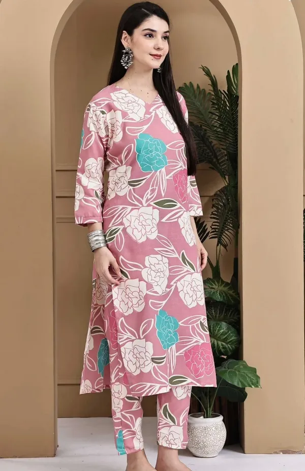 Pink_Pure_Cotton_Kurta_with_Pant_&_Dupatta_Set_|_For_Women