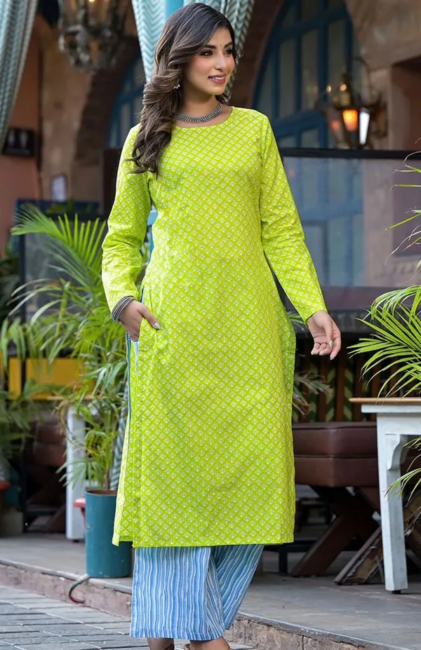Pista_Pure_Cotton_Printed_Kurti_|_For_Women