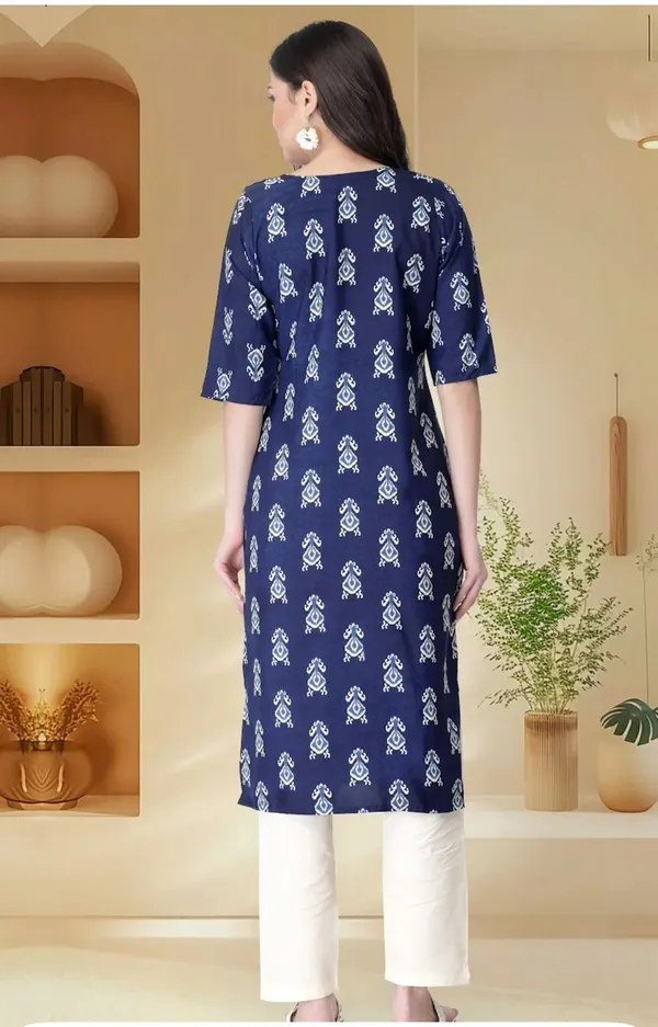 Blue_Pure_Cotton_Printed_Kurti_|_For_Women