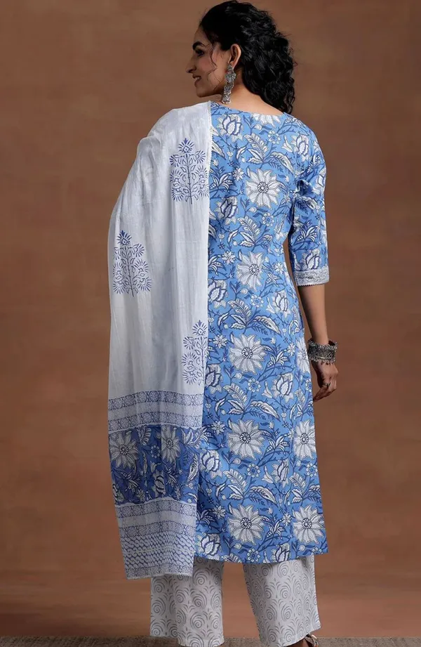 Sky_Blue_Pure_Cotton_Kurta_with_Pant_&_Dupatta_Set_|_For_Women