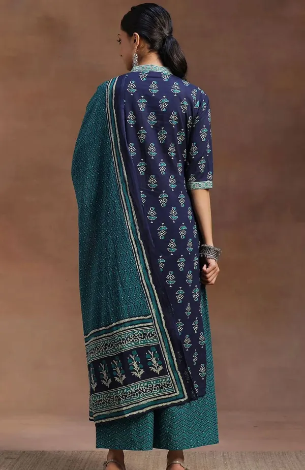 Blue_Pure_Cotton_Kurta_with_Pant_&_Dupatta_Set_|_For_Women