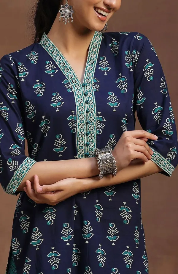 Blue_Pure_Cotton_Kurta_with_Pant_&_Dupatta_Set_|_For_Women