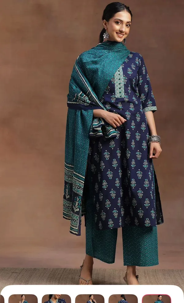 Blue_Pure_Cotton_Kurta_with_Pant_&_Dupatta_Set_|_For_Women