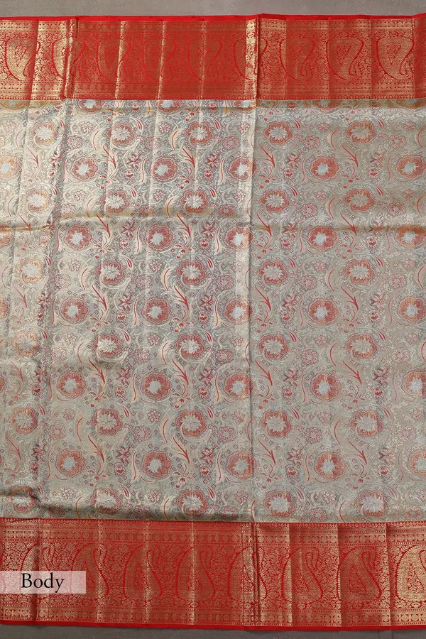 Silver_Grey_&_Red_Dual-Tone_Zari_Woven_Kanchipuram_Tissue_Silk_Saree